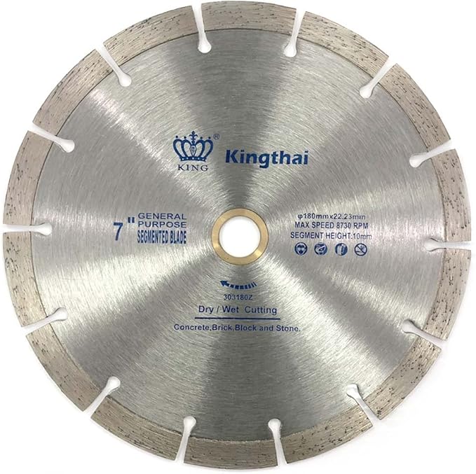 Kingthai 7 Inch Wet Dry Segmented Cutting Concrete Diamond Saw Blade