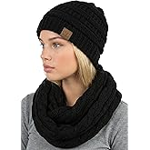 Funky Junque Beanie & Infinity Scarf Gift Set – Matching Winter Accessories Sets for Women, Soft Knit Hat and Scarf Bundle
