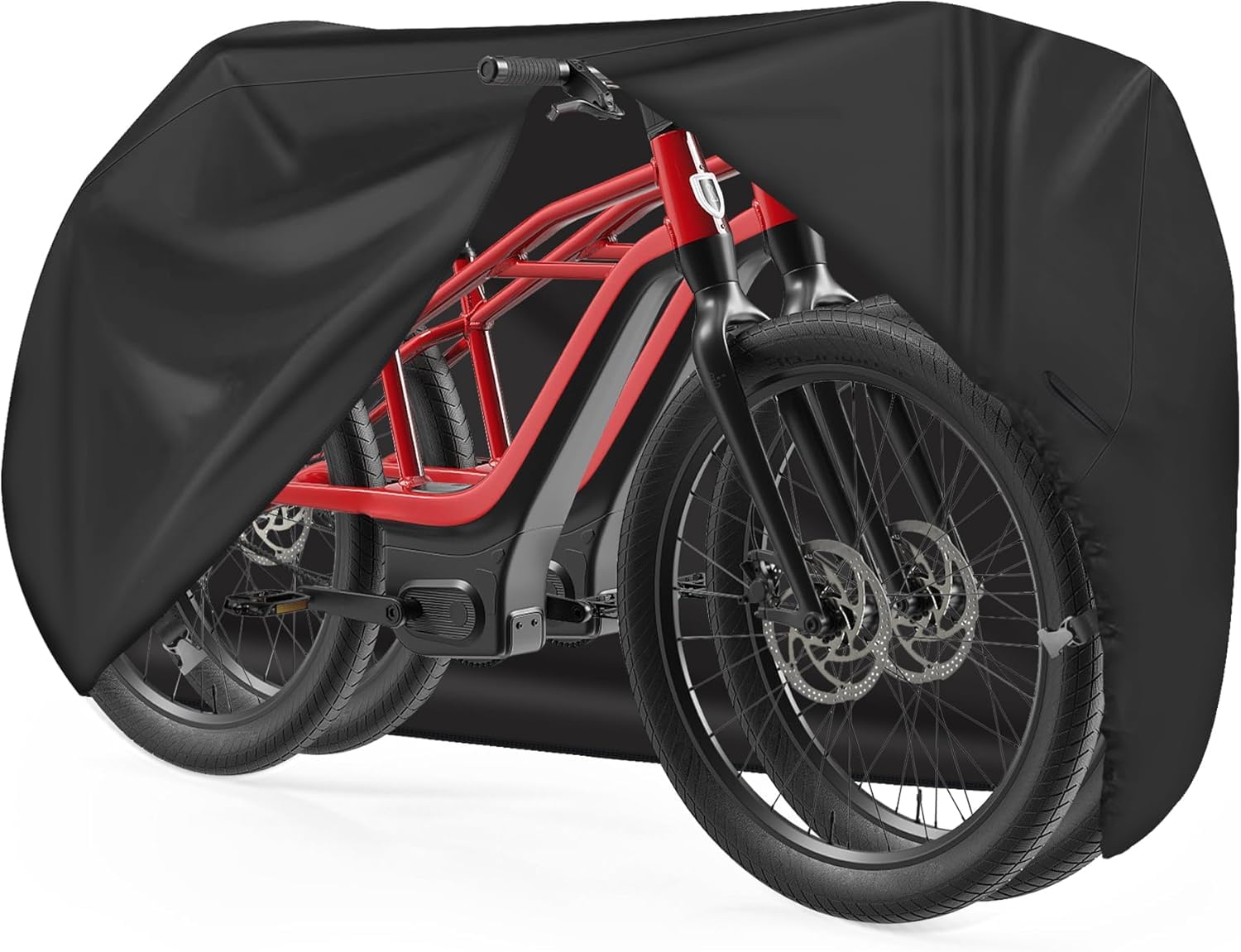 Zettum Bike Cover for 2 Bikes, 600D PU Coating Stationary Bike Covers for Outside Storage Waterproof & Heavy Duty, Outdoor Cycle Cover for eBike, Mountain Bikes, Road Bike, Beach Cruiser Bicycle Cover