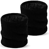 XFUEL Winter Neck Warmer Gaiter for Men Women, 2PCS Warm Fleece Lined Knitted Neck Scarf Ski Face Cover for Cold Weather