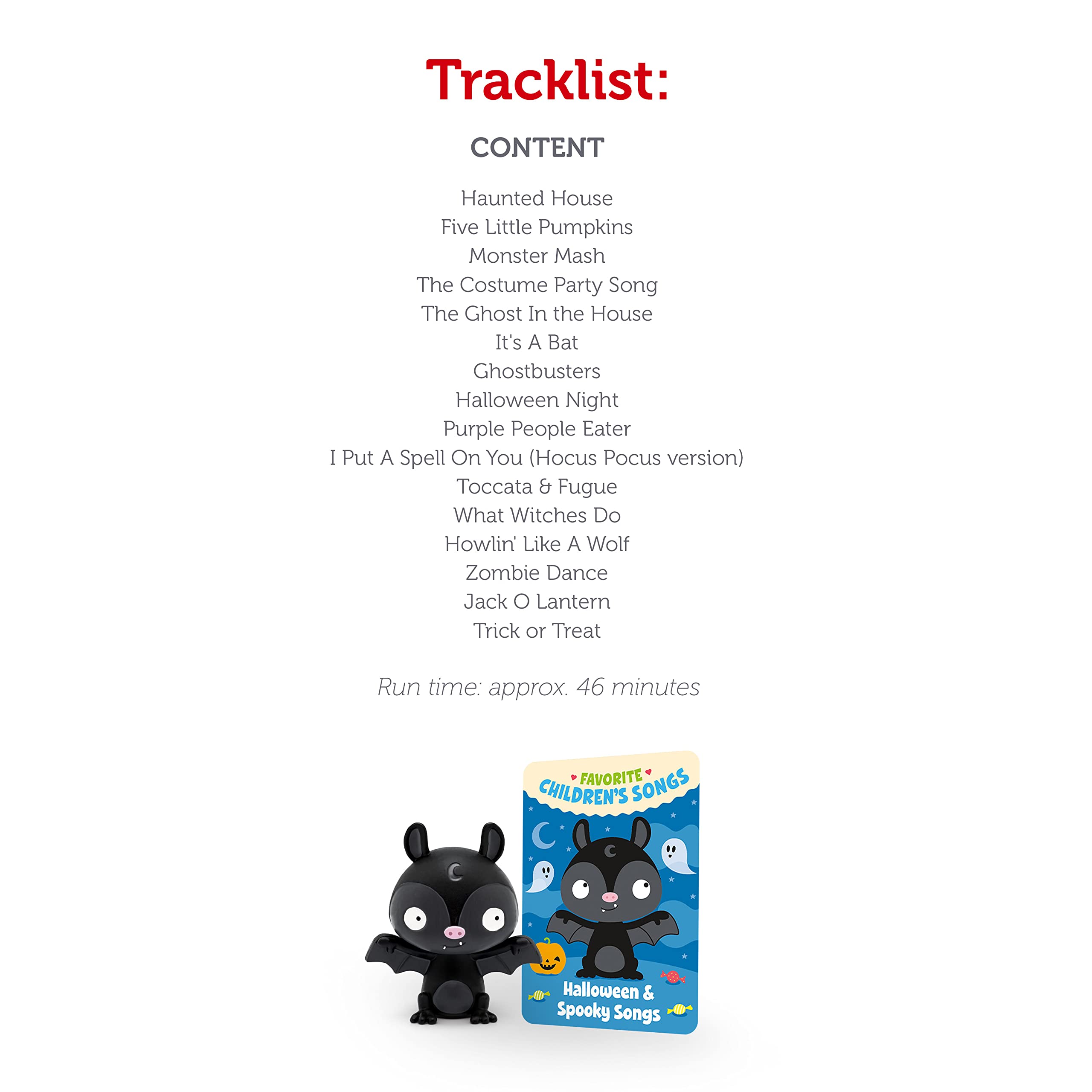 Tonies Favorite Children's Songs: Halloween & Spooky Songs Audio Toy Figurine