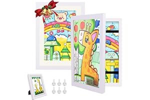 Hipsignal 2 Pack Kids Art Frame, 8.5x11 Artwork Frames Changeable with Stand, Front Opening Picture Frame for Storage & Display Holds 150, for Children Art Projects, Drawings, School Crafts, White