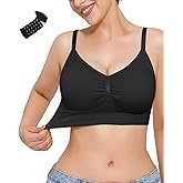 Popilush Wireless Supportive Bras for Women- Full Coverage Long-Lined Bra for Large Breast - Comfortable Sleep Bras