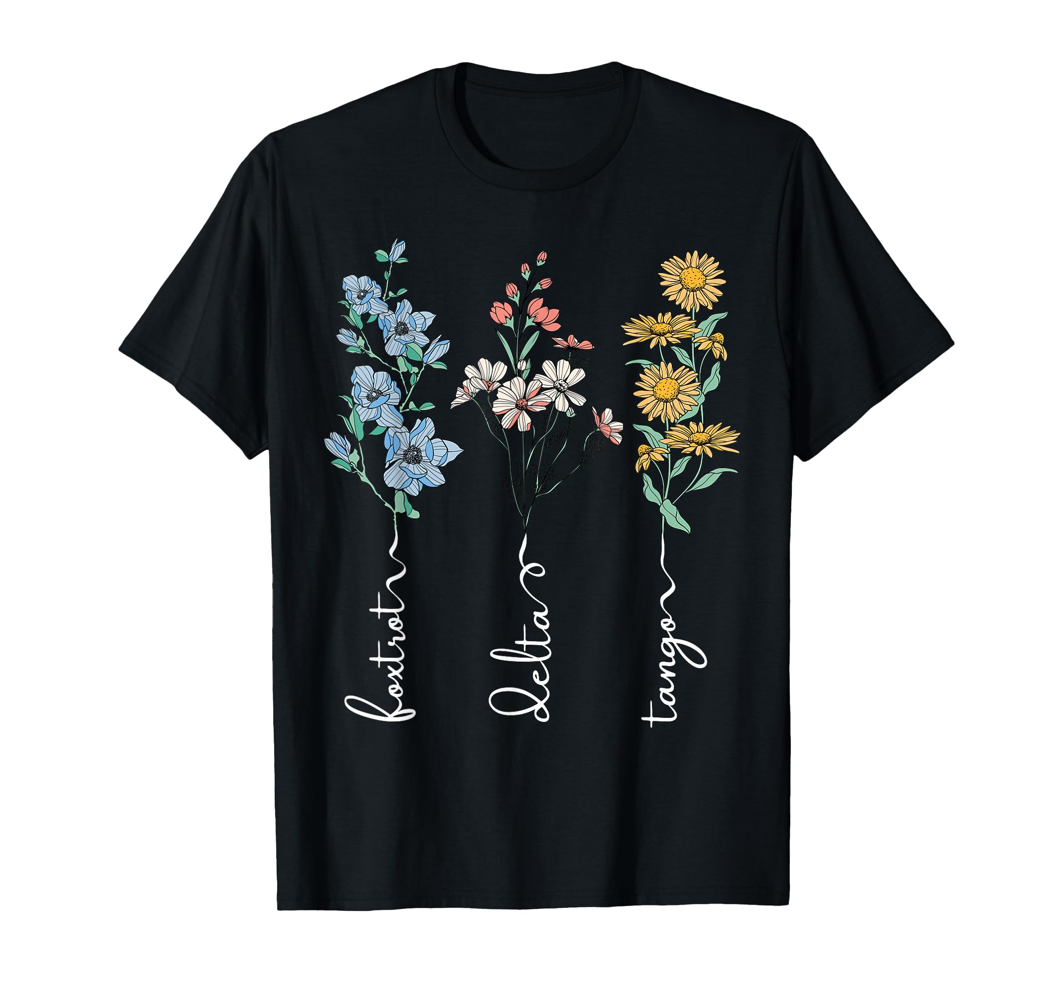 Photo 1 of Retro Foxtrots Deltas Tangos Flower T-Shirt