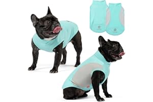 KYEESE 2Pack Dog Cooling Shirt, Breathable Dog Shirt for Small Dogs Boy, Sun Protection Reflective Pet Vest, Lightweight Soft Tank Top Sleeveless Summer Dogs Clothes, Blue, L