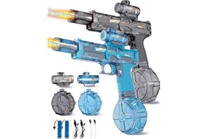 2PCS Electric Water Gun for Kids Adults,Auto Squirt Gun with Flashing Muzzle,26FT Range,Leak-Proof Rechargeable Water Blaster