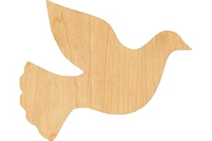 HANDMADE Dove Laser Cut Out Wood Shape Craft Supply - 4 Inch