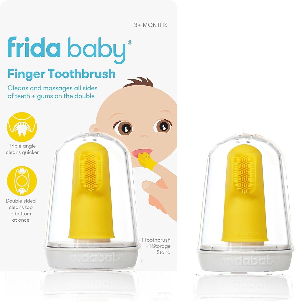 Frida Baby Baby's First Finger Toothbrush with Storage Case 3 Months Up 1 Pack