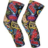 Basketball Knee Pads Youth Wrestling Knee Pads with Sleeves Kids Bball Knee Pad for Volleyball Football Comics Graffiti 1 Pair