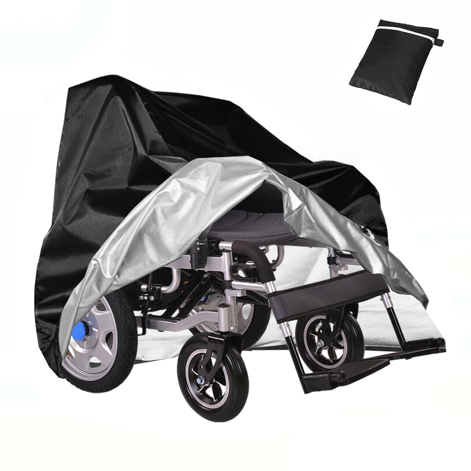 MerwDeeyt Black Wheelchair Cover 100x75x100cm Waterproof Wheelchair Rain Covers Oxford Mobility Scooter Rains Cover Wheelchairs Dust Covers for Prevent Wind Dust Dirt Snow Sun