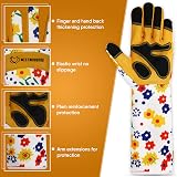 WESTWOOD FOX Leather Gardening Gloves Long Forearm Protection Yellow M view 2
