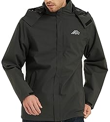 OTU Men's Lightweight Waterproof Hooded Rain Jacket