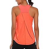 Aeuui Womens Workout Tops for Women Racerback Tank Tops Mesh Yoga Shirts Athletic Running Tank Tops Sleeveless Gym Clothes