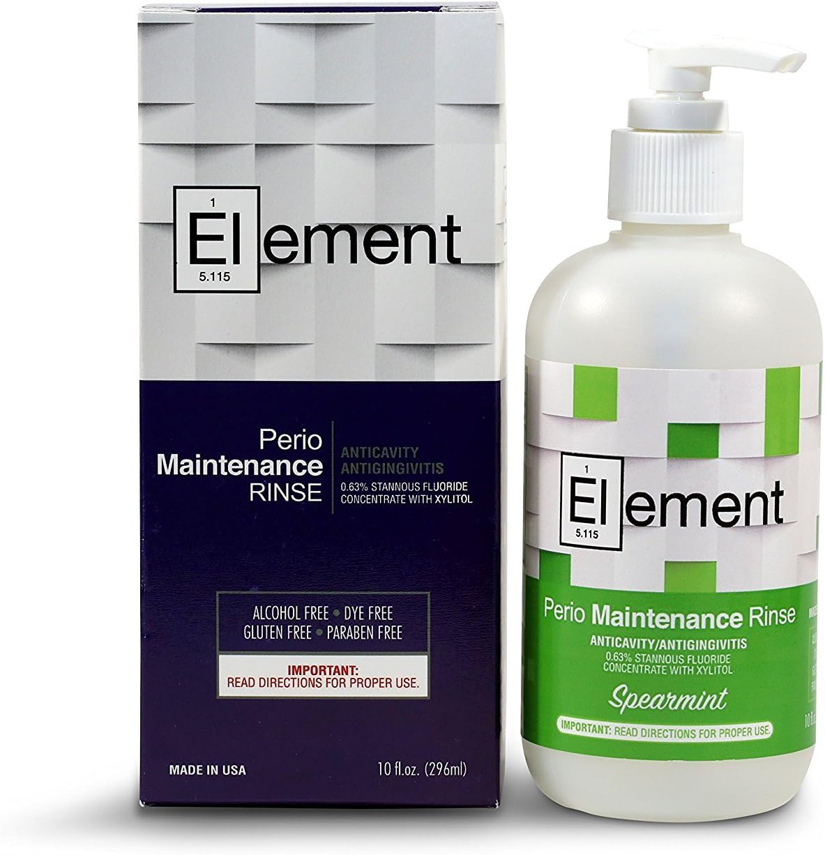 "Element" 10 Fl. Oz. 0.63% Stannous Fluoride Antimicrobial Perio Rinse Mouthwash - Spearmint Flavor: Health & Personal Care