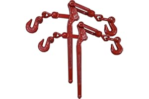 Mega Cargo Control Lever Chain Binder w/Grab Hook | 3/8" - 1/2" | Load Snap Binders for Flatbed, Truck, Trailer, Farm, Construction Heavy Duty (2 - Pack)