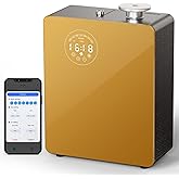 Smart Waterless Diffuser - Scent Air Machine for Home & Commercial Use, Covers 3000 sq. ft., Nebulizing HVAC or Portable Large Room Waterless Diffusers, Touch & Bluetooth Control, Metal, Golden