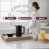 andrew james Cafetiere 350ml Double Walled Stainless Steel Gift Set view 3