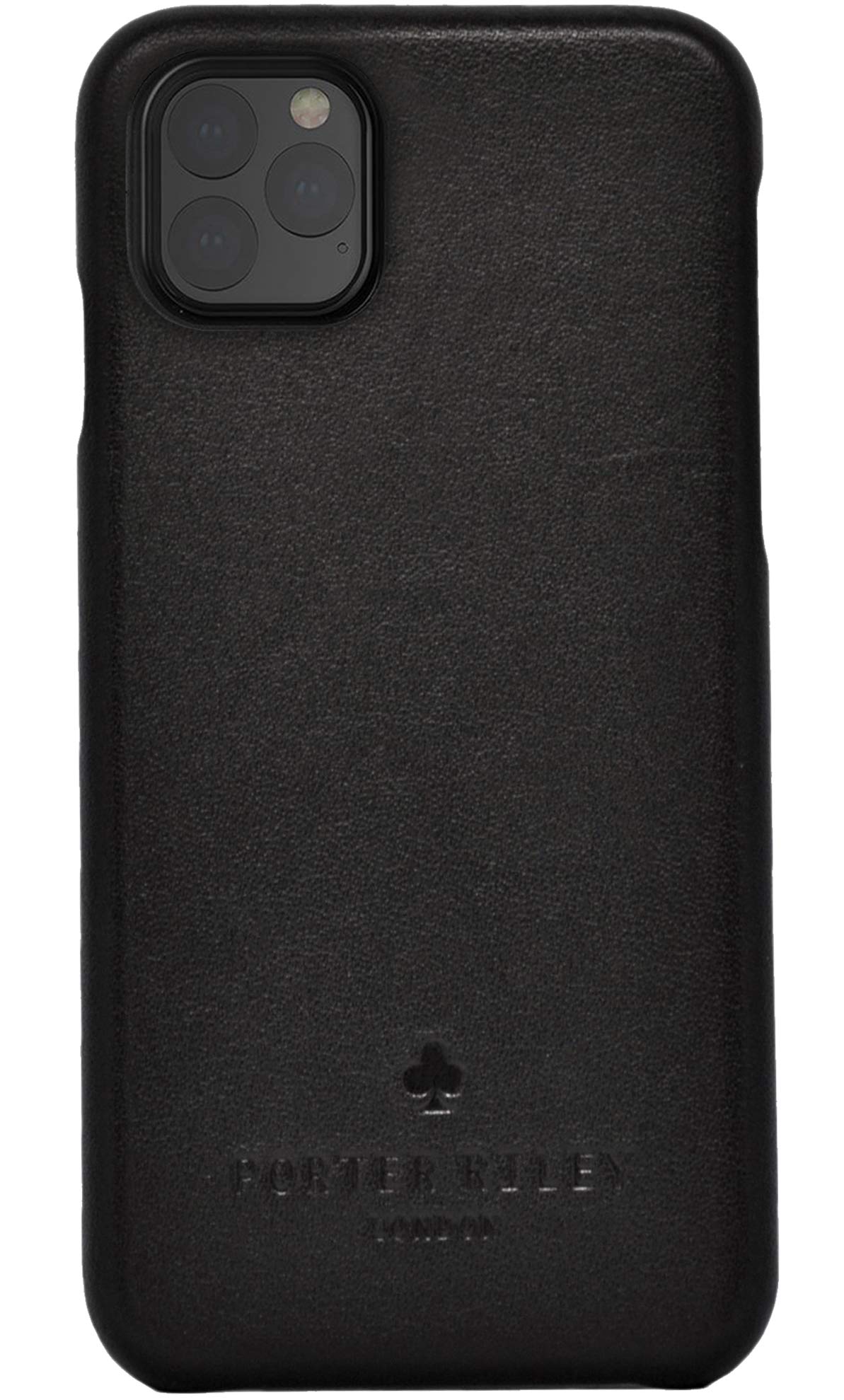 PORTER RILEY - Leather Case for iPhone 11 Pro (5.8"). Premium Genuine Leather Slimline Back Case (Black)