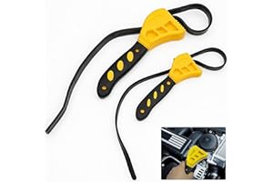 SavvyFIX 2-Pack Adjustable Rubber Strap Wrench Set – 25.20" & 20.48" Heavy-Duty Strap Wrench for Oil Filter, Jar Opener, Water Filter, Plumbing, Sink, Faucet – Non-Slip Multipurpose Wrench Tool