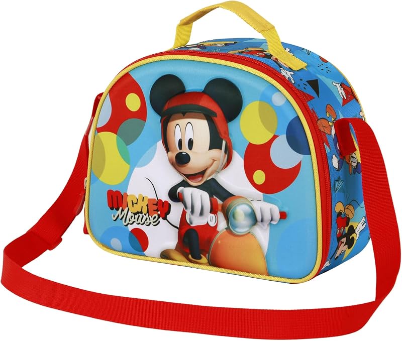 , Bolsa Portamerienda 3D Unisex Kids, Azul Mickey Mouse, One size