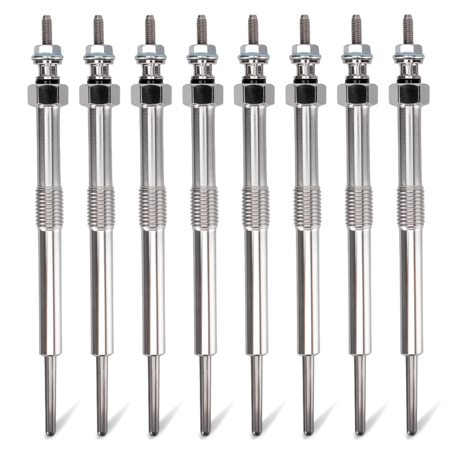 Photo 1 of 12639701 Glow Plugs 9G Compatible with 6.6 Duramax Chevy GMC LBZ LLY LML LMM LGH Diesel, Silverado Sierra 2500HD 3500HD, Express Savana 2500 3500, 2006-2016, Replace# 97364968 05613738, 8 PCS