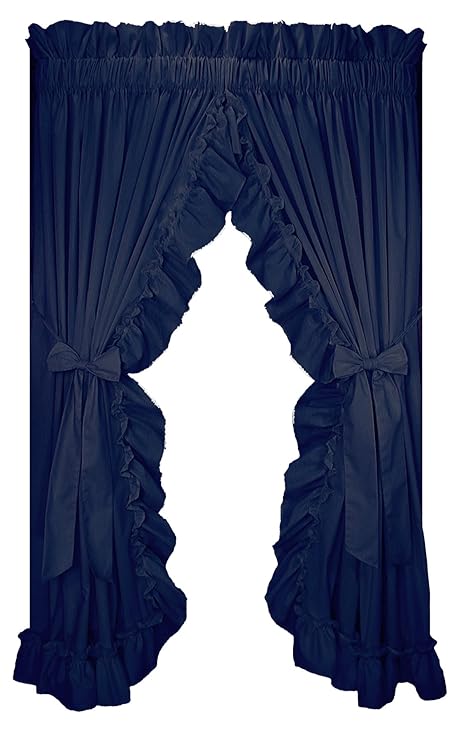 Stephanie Country Ruffle Priscilla Curtains Pair 86 Inch By 84