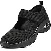 STQ Womens Walking Shoes Non Slip Orthopedic Shoes Adjustable Mary Jane Shoes