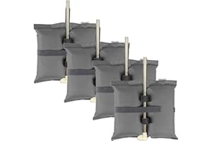 ESINGMILL Canopy Weight Bags for Pop up Tent, 4pcs/Pack Leg Weights Sand Bags with Belt for Instant Outdoor Sun Shelter Canopy Legs, Heavy Duty Stability Sandbag Weighted Feet Bag