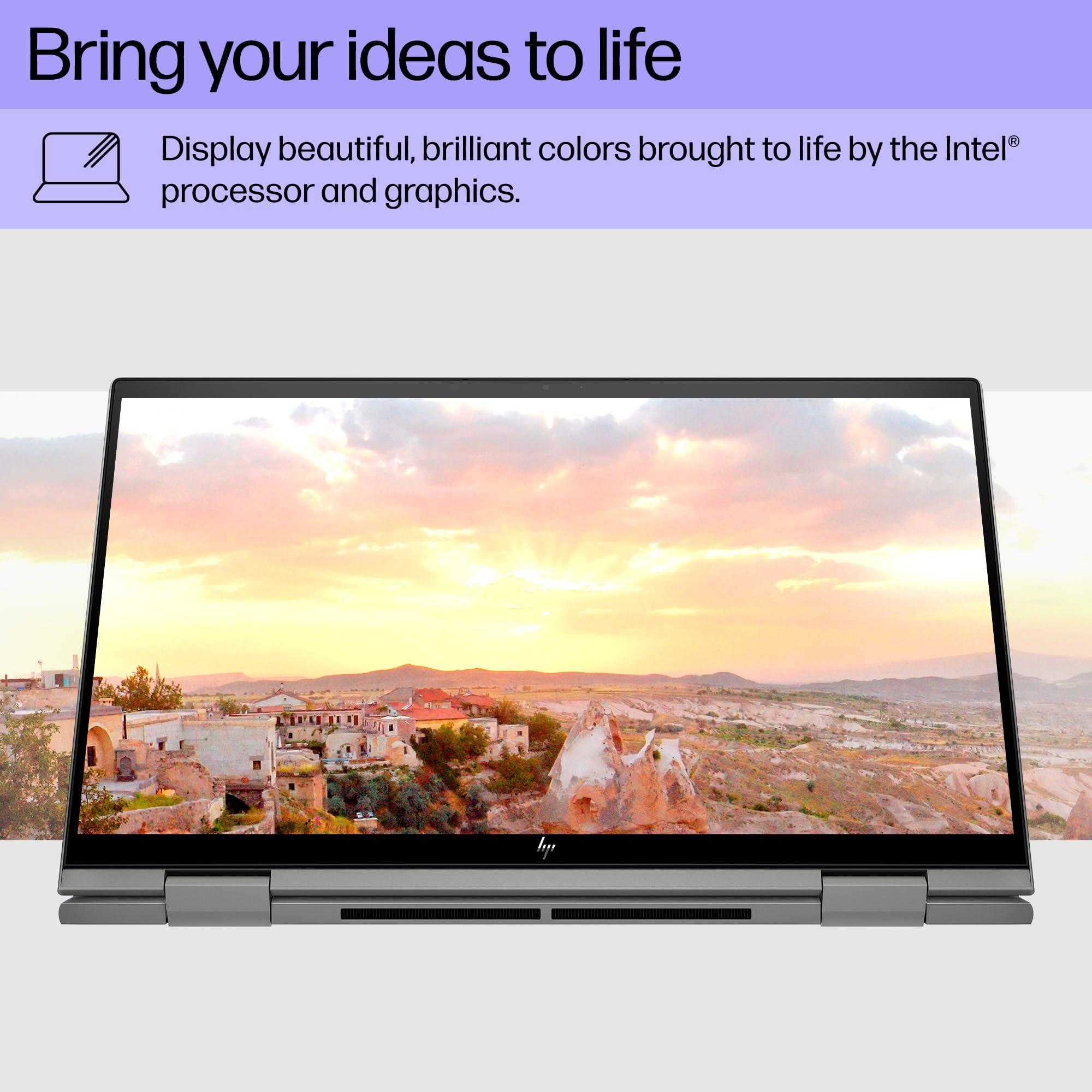 HP ENVY x360 15 inch Laptop, FHD Touch Display, Intel Evo powered by 13th Gen Intel Core i7-1355U, 8 GB RAM, 512 GB SSD, Intel Iris Xe Graphics, Windows 11 Home, 15-ew1010nr (2023), silver