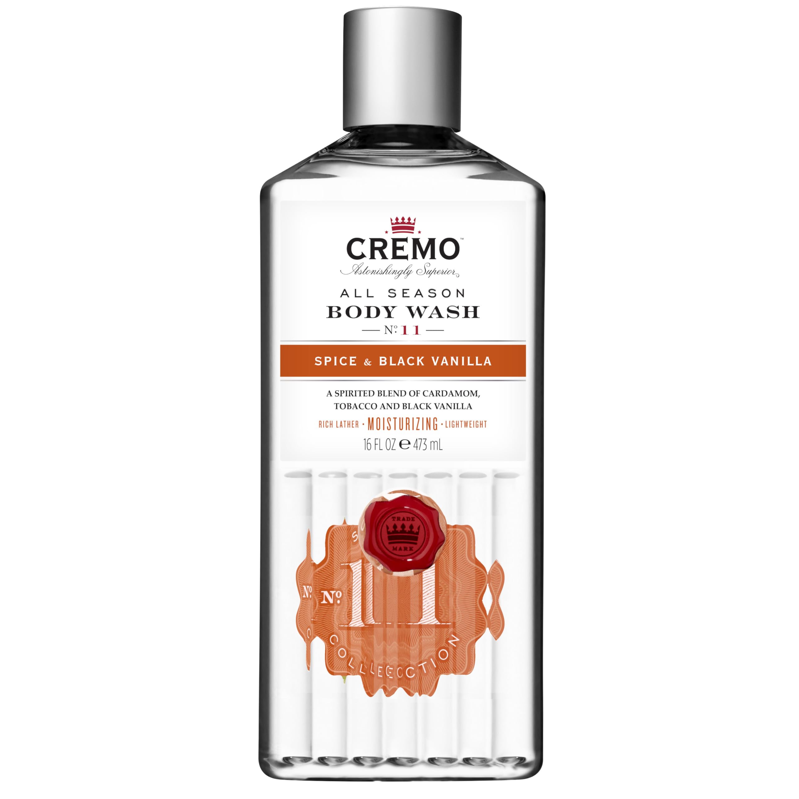 CREMO SPICE & BLACK VANILLA BODY WASH - DUSCHGEL - REICHHALTIG & FEUCHTIGKEITSSPENDEND - 473ml