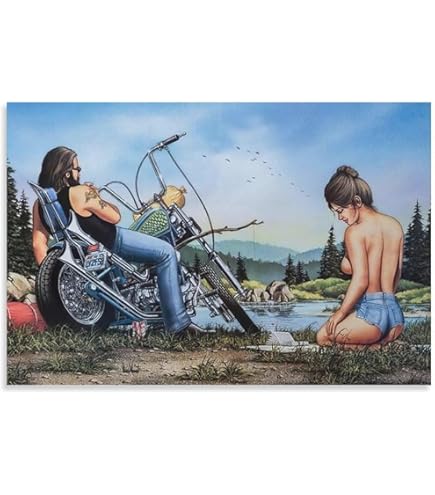 Amazon.com: Artist David Mann Motorcycle Art Painting Poster
