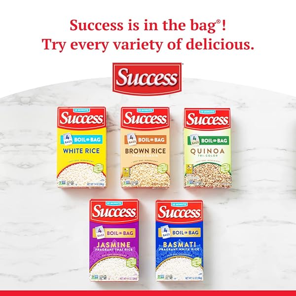 SUCCESS BOIL-IN-BAG RICE, WHITE RICE, QUICK AND EASY RICE MEALS, 14-OUNCE BOX