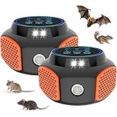 2 Packs Mouse Repellent Ultrasonic Plug in, Mouse Deterrent Ultrasonic Pest Repeller, 360° Mice Repellent Indoor with Ultrasound Speaker & LED Strobe Light, Rat Roach Repeller for House Attic Garage