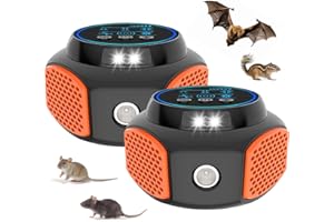 ZLIEATMP 2 Packs Mouse Repellent Ultrasonic Plug in, Mouse Deterrent Ultrasonic Pest Repeller, 360° Mice Repellent Indoor with Ultrasound Speaker & LED Strobe Light, Rat Roach Repeller for House Attic Garage