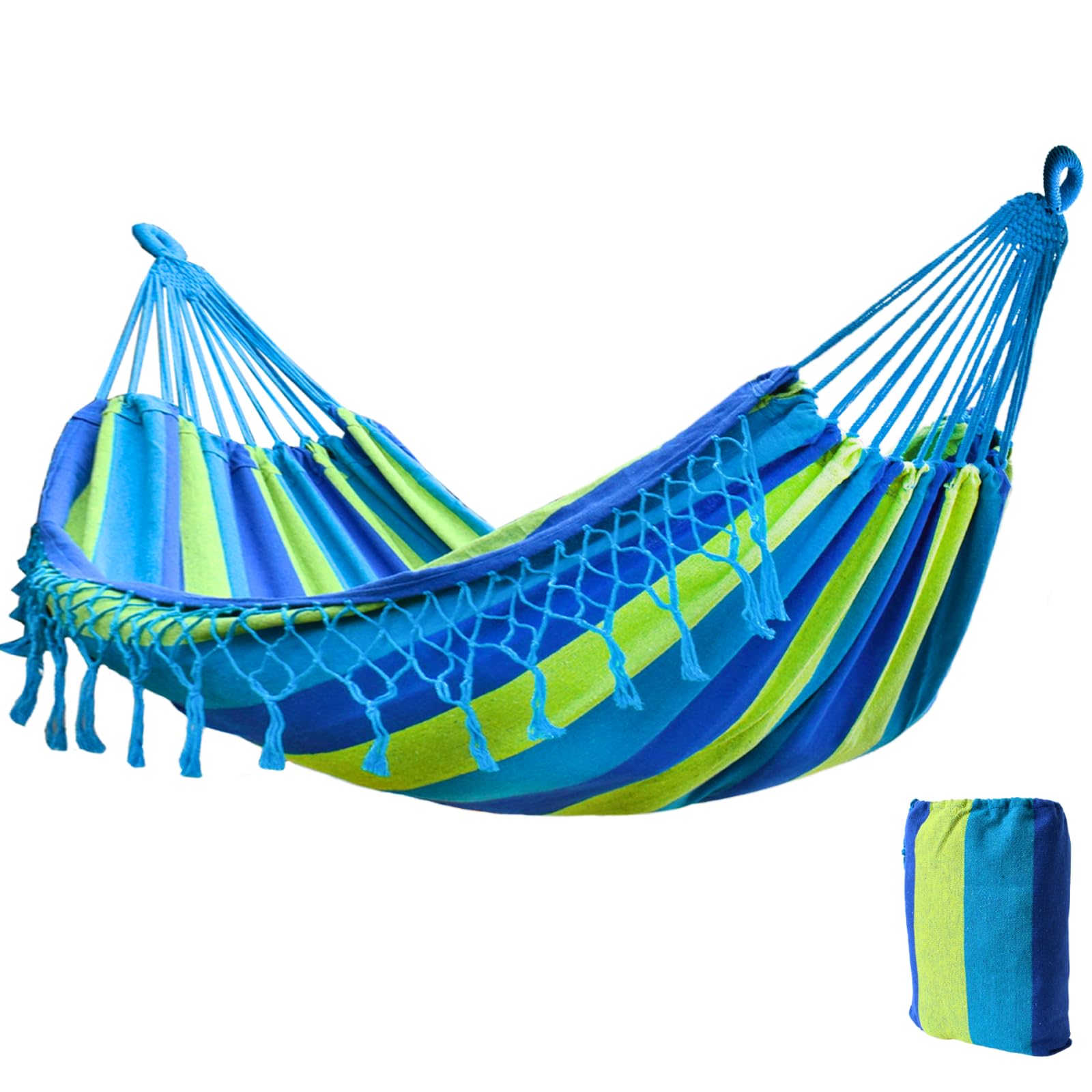 tevenger Outdoor Hammock - Maximum Load 200 kg - Ideal for Leisure, Recreation and Camping. Perfect for Travel and Survival, Made of Durable Fabric