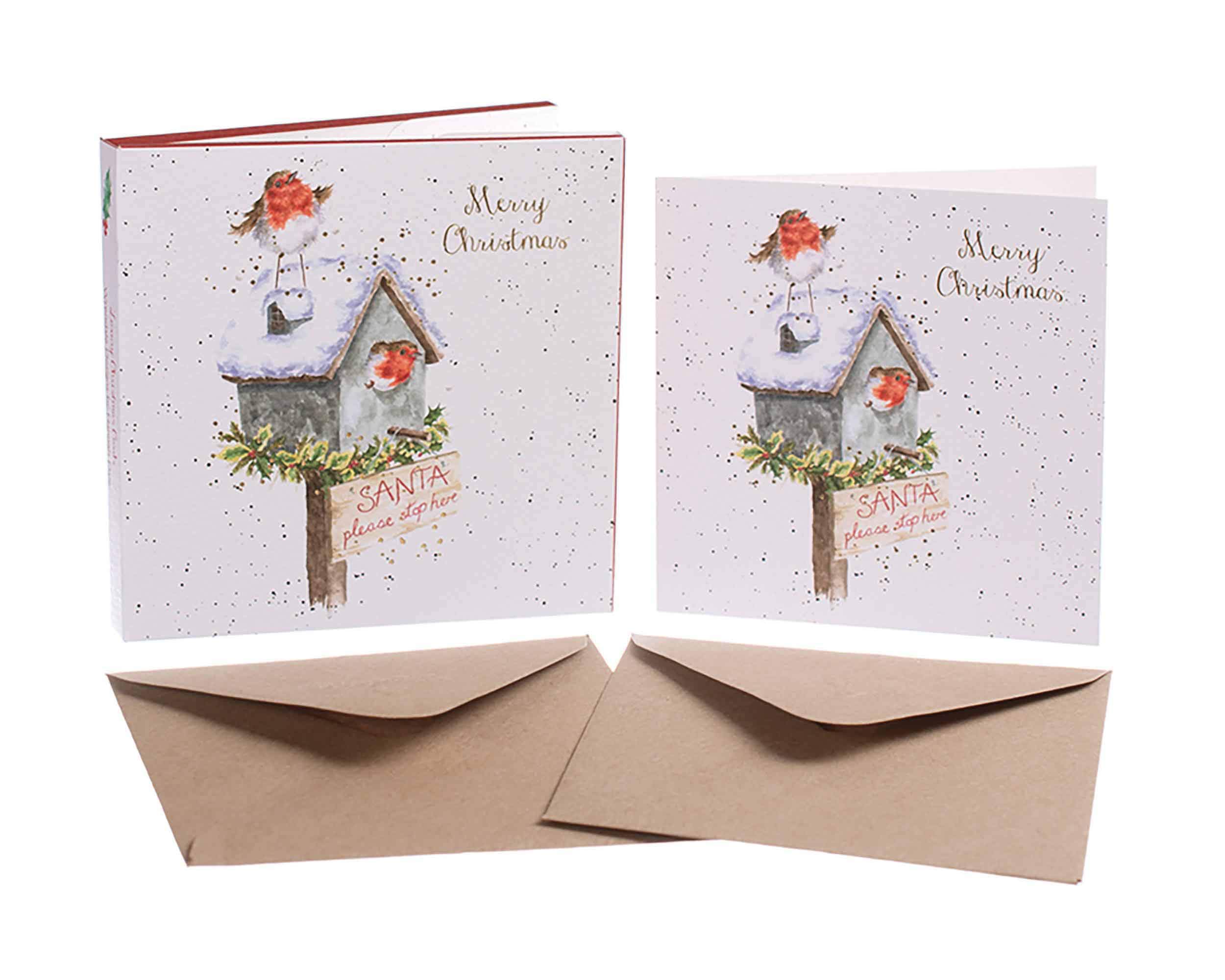 Wrendale Designs by Hannah Dale - Please Stop Here - Christmas Card Box Set - Pack of 8