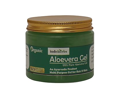 Indeherbs 99% Pure Paraben Free Aloe Vera Gel Multipurpose for Skin and Hair, 250ml