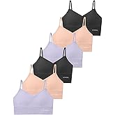 4Leezy Youth Training Bras for Girls-Sports Bra, Wirefree Bra, Padded Everyday Bra Bralette,Crop Cami Tank Top (6-14)