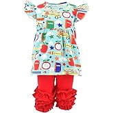 Unique Baby Toddler Girls 2pc Capri Pants Outfit Set with Top