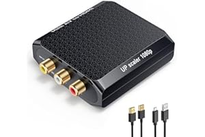 WENTER RCA to HDMI Converter, 1080P AV to HDMI Converter, Mini Composite CVBS Audio Video Adapter for VCR/VHS/Xbox/PS3/N64/Wii/Blue-Ray DVD Players (with HDMI Cable)