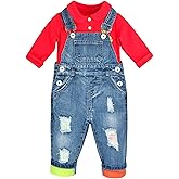 CHUMHEY Baby & Toddler Boys Jean Overalls Pants Set