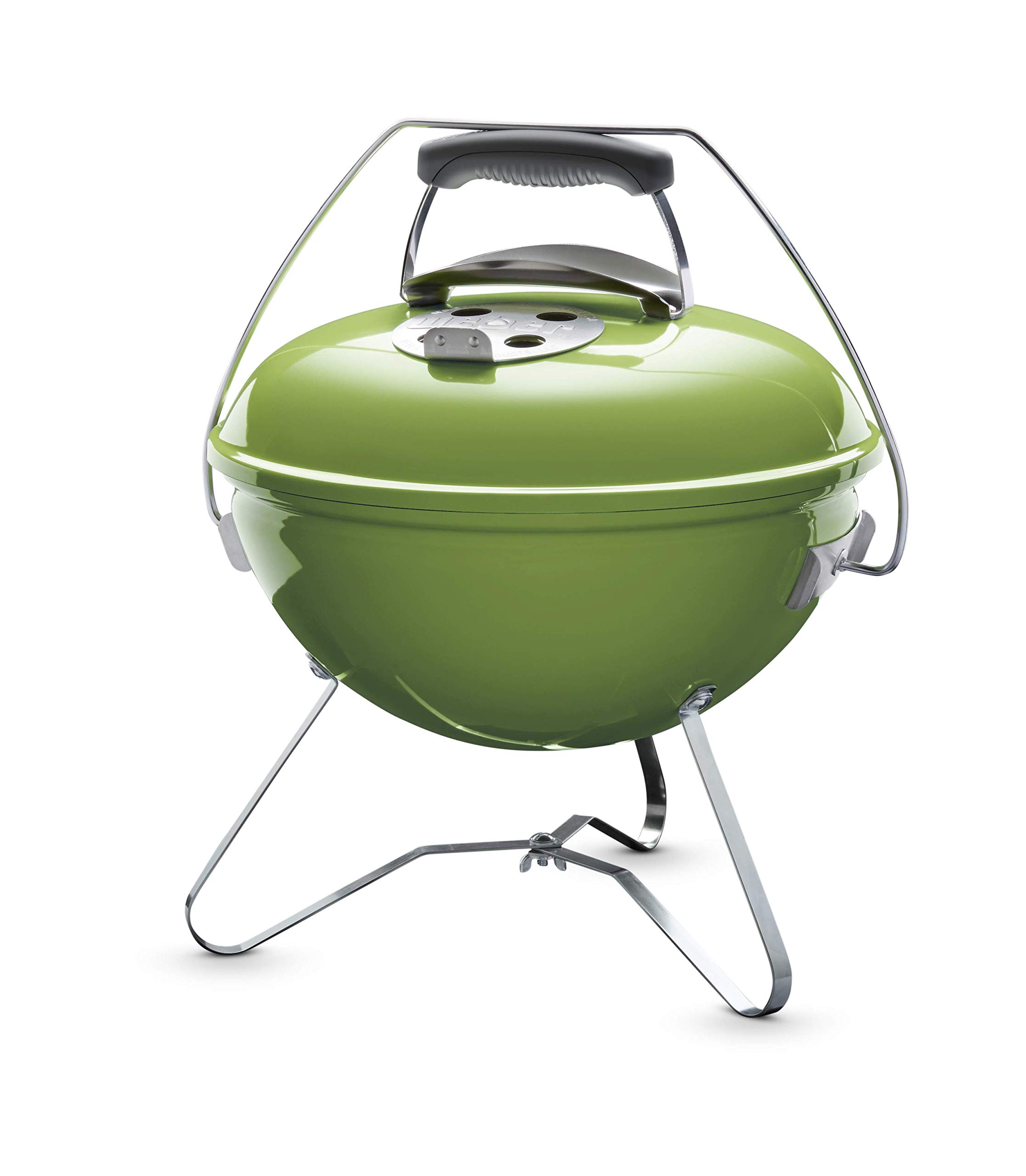 Weber Smokey Joe Premium Charcoal Grill, ร 37cm Grill Area, Portable BBQ Grill with Convenient Carry Handle, Porcelain-Enamelled Lid & Bowl - Spring Green (1127704) โ image 1