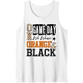 On Gameday Football We Wear Orange and Black School Spirit Tank Top