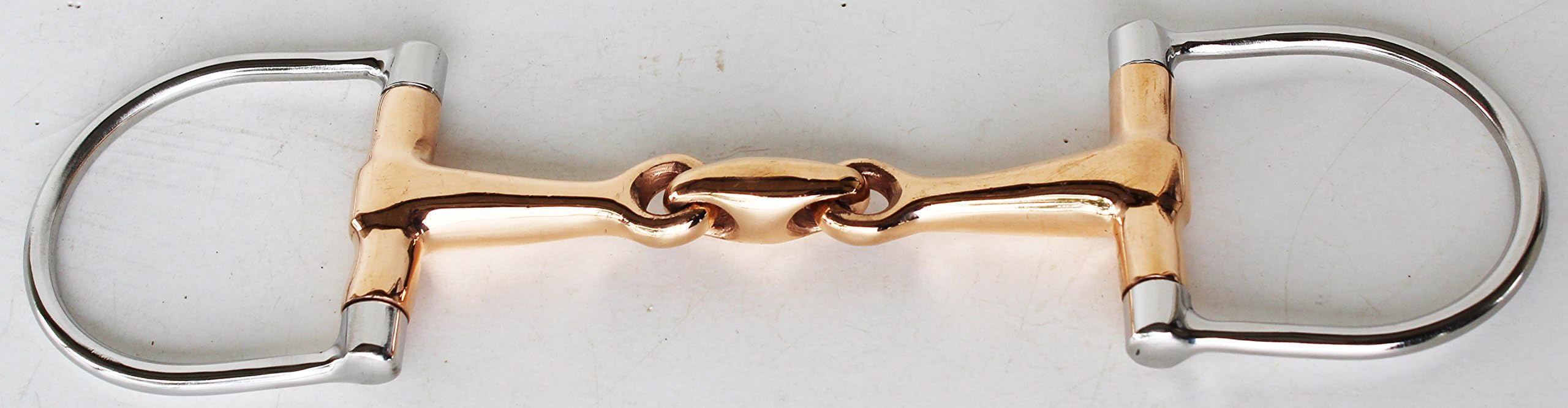 Horse Horse 5" English Riding Rose Gold Double Jointed Dee-Ring Snaffle Bit 35596