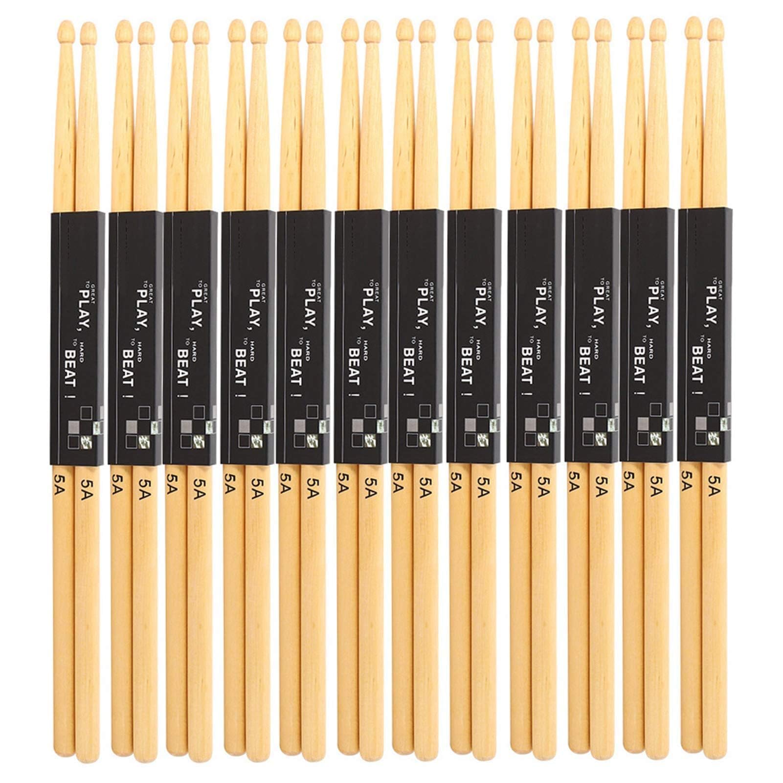 Vbestlife Professional 12 Pairs Drumsticks Maple Wood Snare Drum Stick Drum Hammer Hardwood Drum Stick Practice On?Stage Performance 5A