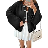 Saodimallsu Women 2025 Oversized Button Down Cardigan Chunky Knit Long Sleeve Sweater