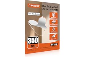 Cleangor 350Pcs Double Sided Adhesive Dots Removable, Clear Ballon Sticky Adhesive Tape Dots, No Trace Sticky Tack Putty for Poster, Hanging Pictures, Crafts, Christmas Decor, Museum, 0.3'' x 0.5''