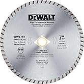 DEWALT Diamond Blade for Block and Brick, Dry/Wet Cutting, Continuous Rim, 7-Inch (DW4712)