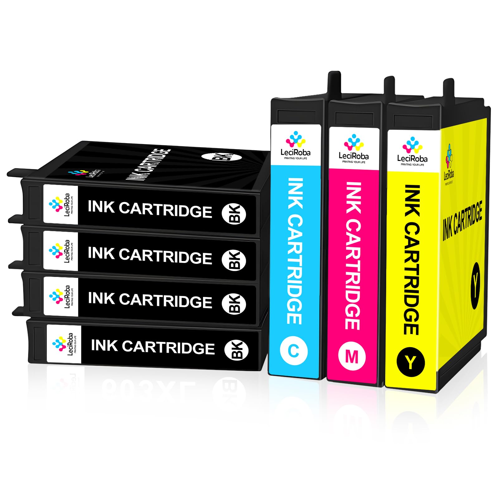 LeciRoba Ink Cartridge Replacement for Epson 603XL Use with Epson XP-2100 XP-2150 XP-3100 XP-3150 XP-4100 XP-4150 XP-4155 Workforce WF-2810 WF-2820 WF-2840 WF-2870 Printer(7 PACK)