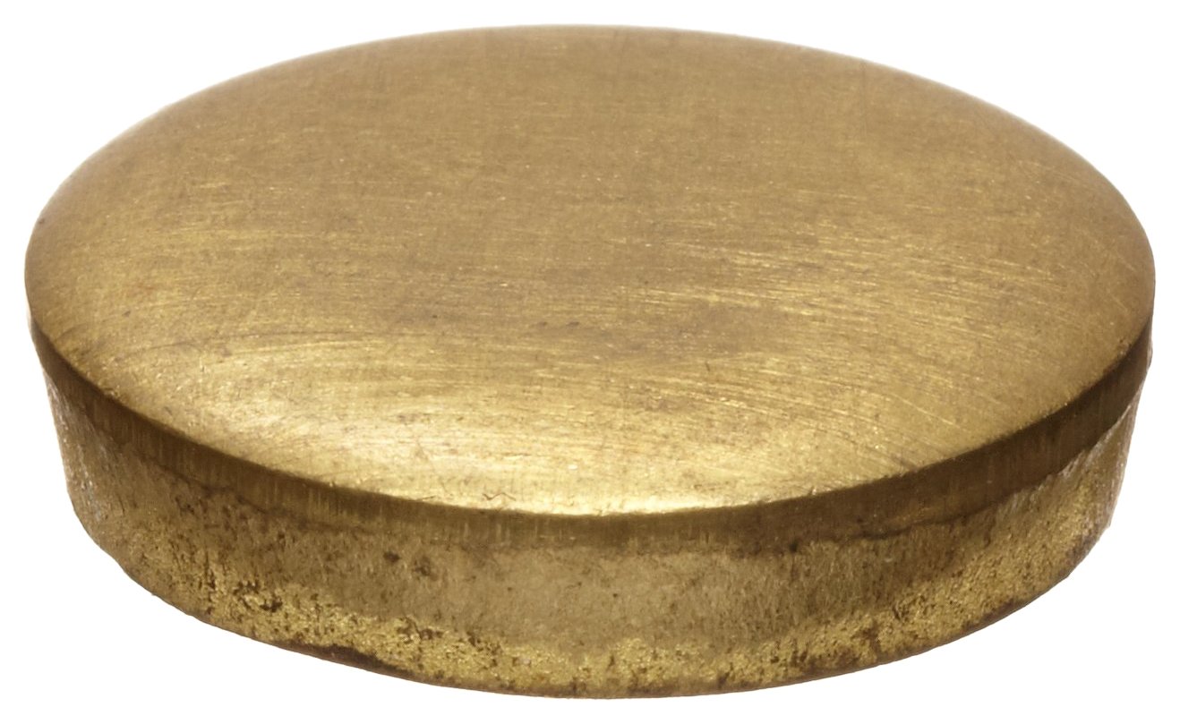 260 Brass Disc, Unpolished (Mill) Finish, ASTM B16, 2" Diameter, 1/16
